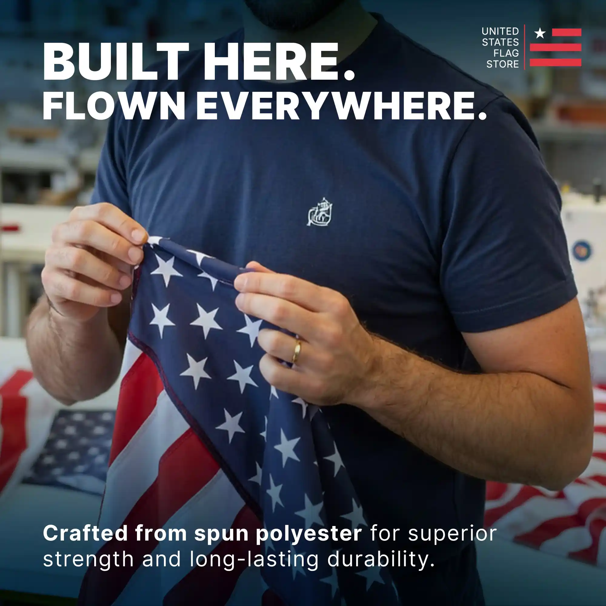 Super Tough 10ft x 15ft Spun Polyester American Flag - Image 7