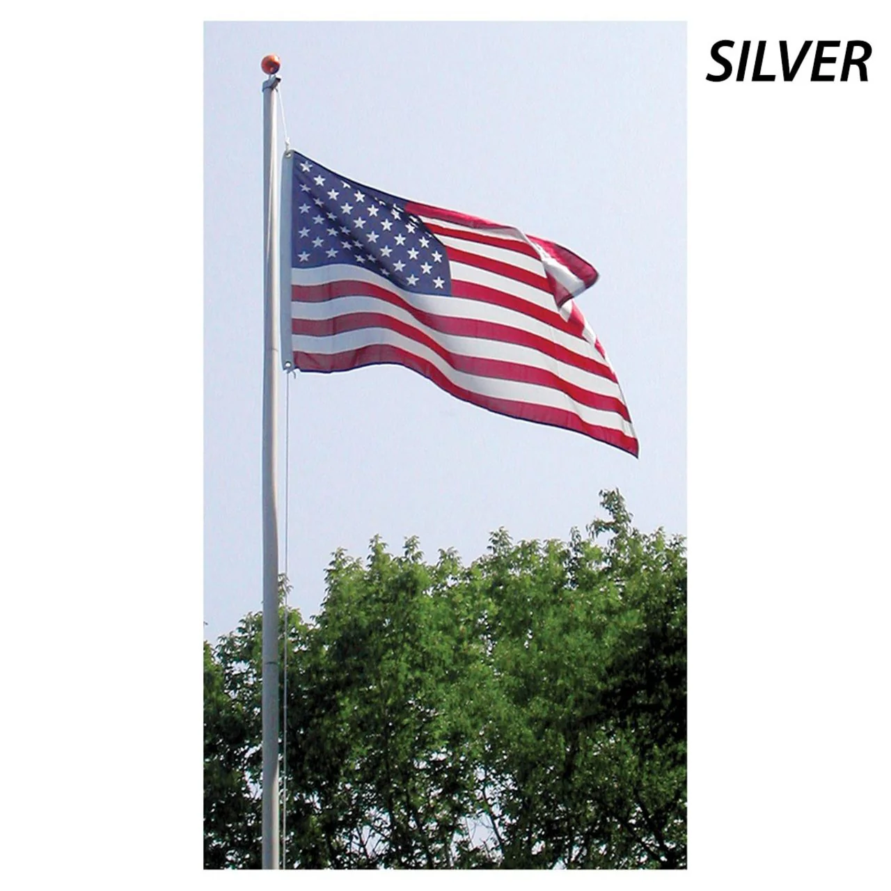 Super Tough 20ft Sectional Residential Flagpole (Silver, White or Bronze ) - Image 2