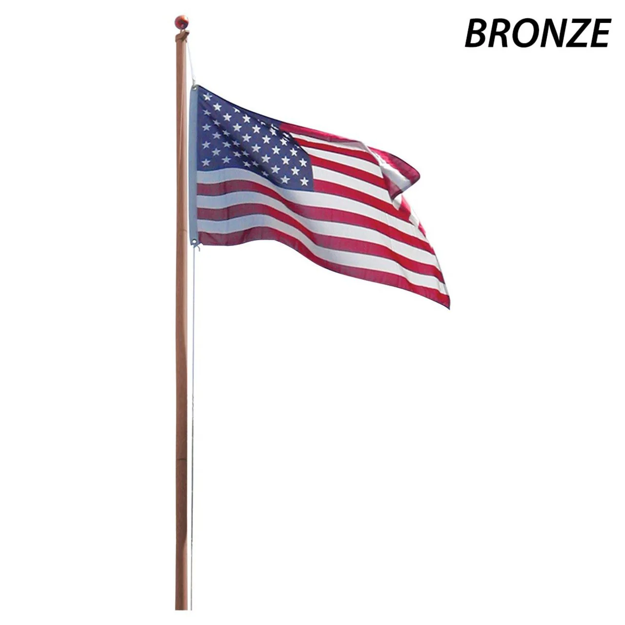 Super Tough 20ft Sectional Residential Flagpole (Silver, White or Bronze ) - Image 3
