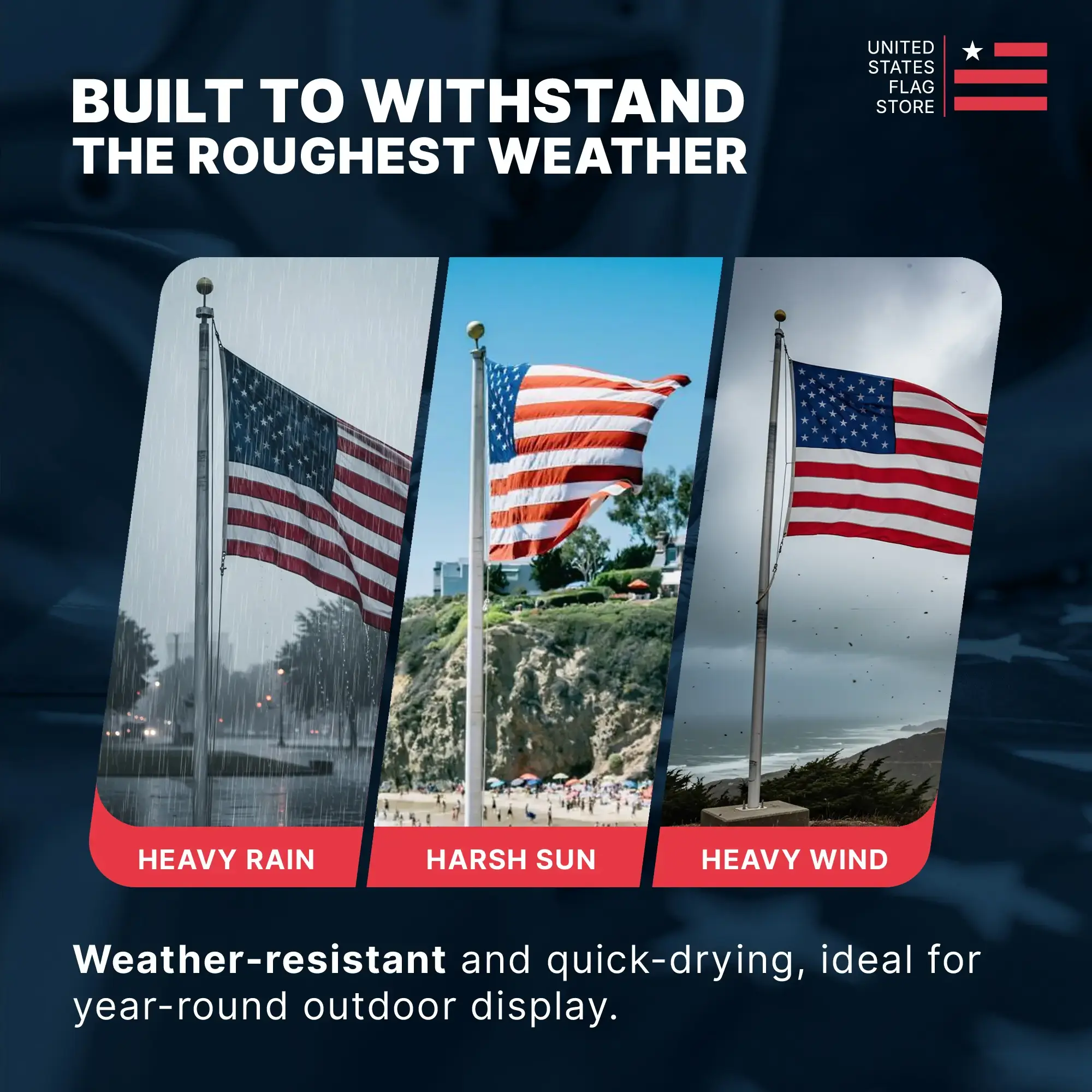 Super Tough 5ft x 8ft Super Knitted Polyester American Flag - Image 6