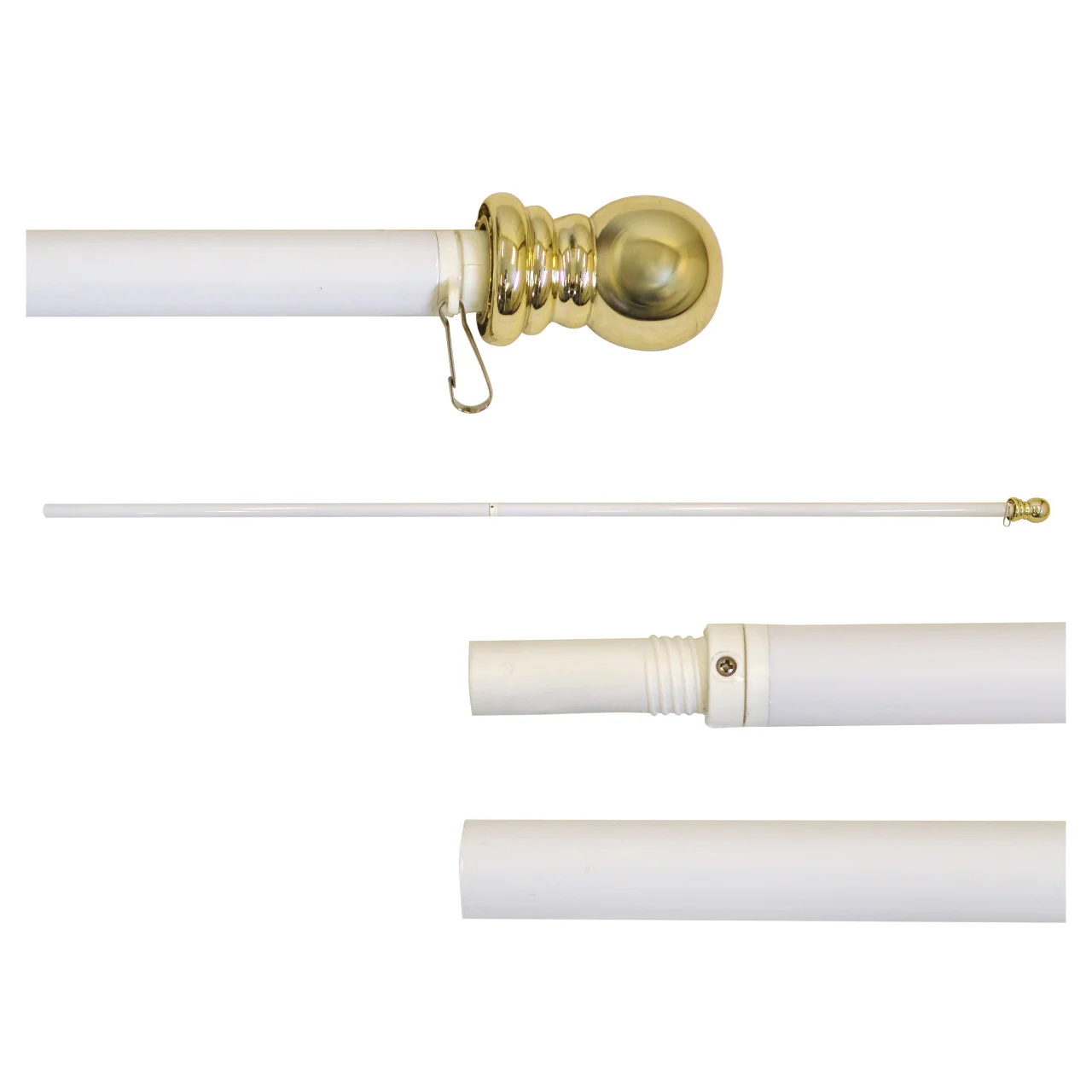 Super Tough 6ft Aluminum Two Piece Spinner Residential Flagpole - Image 2