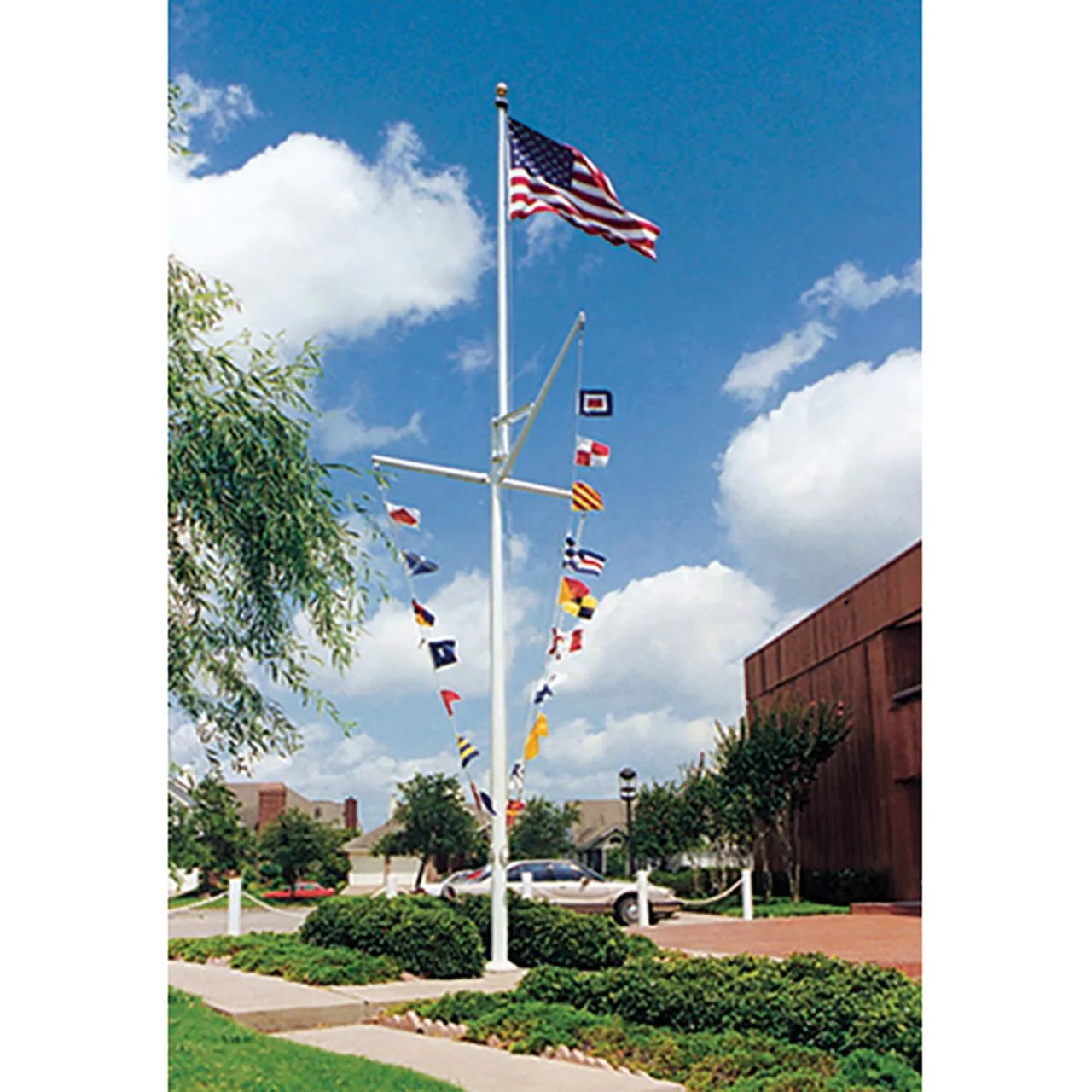 Nautical Double Mast Series 80ft 3 Sections Commercial Flagpole - .375in Wall Thickness - 12in Butt Diameter - Image 2