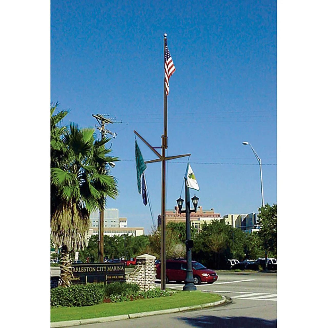 Nautical Double Mast Series 80ft 3 Sections Commercial Flagpole - .375in Wall Thickness - 12in Butt Diameter - Image 4