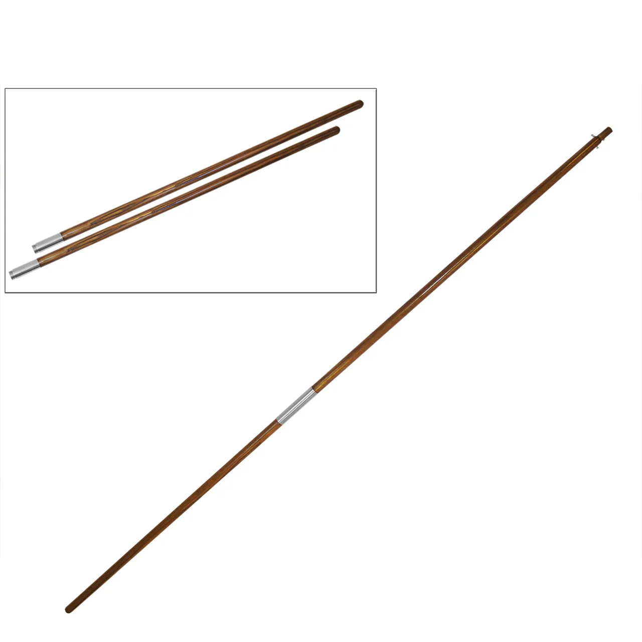 Super Tough 8ft Wood Two Piece Residential Flagpole - Mounting Accessories Included