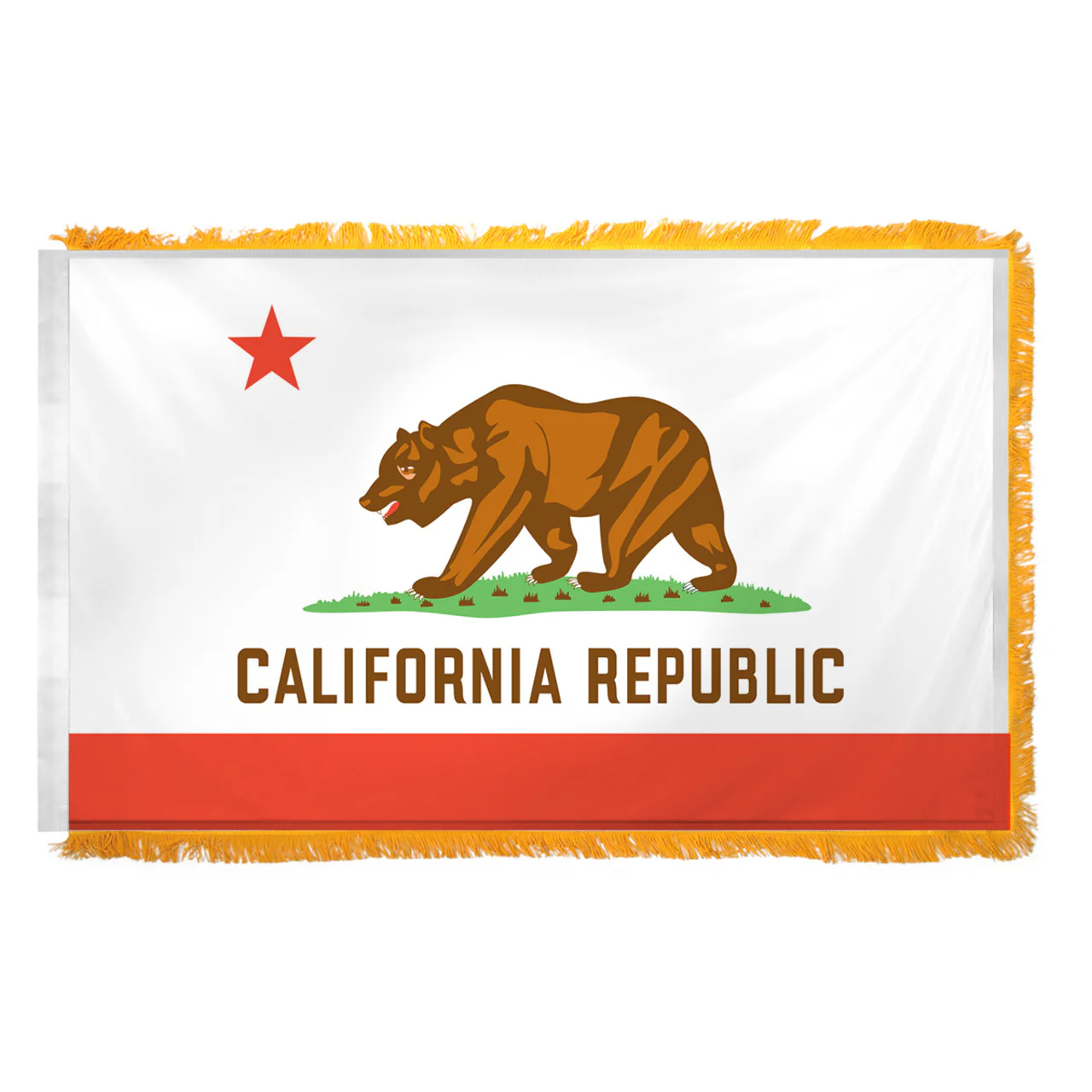California 4X6ft Nylon Flag with Indoor Pole Hem and Fringe - Image 2