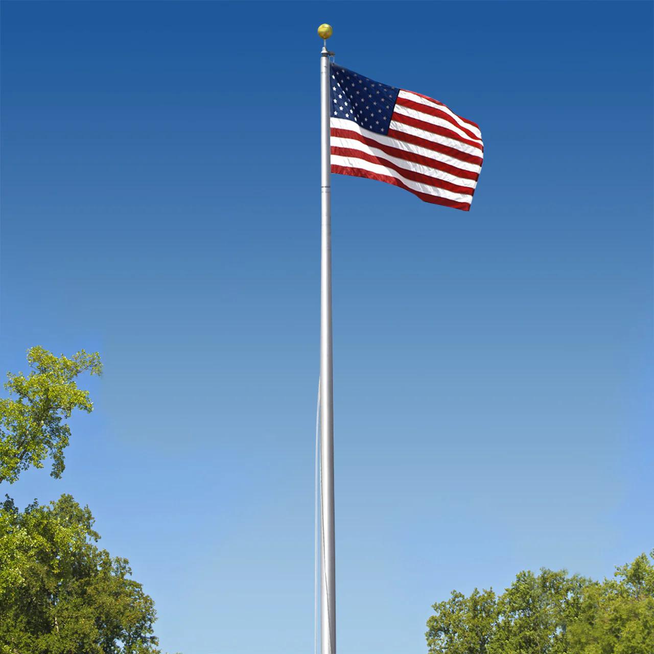 Super Tough 20ft Aluminum Sectional Heavy Duty Residential Flagpole - Satin Finish - Image 8