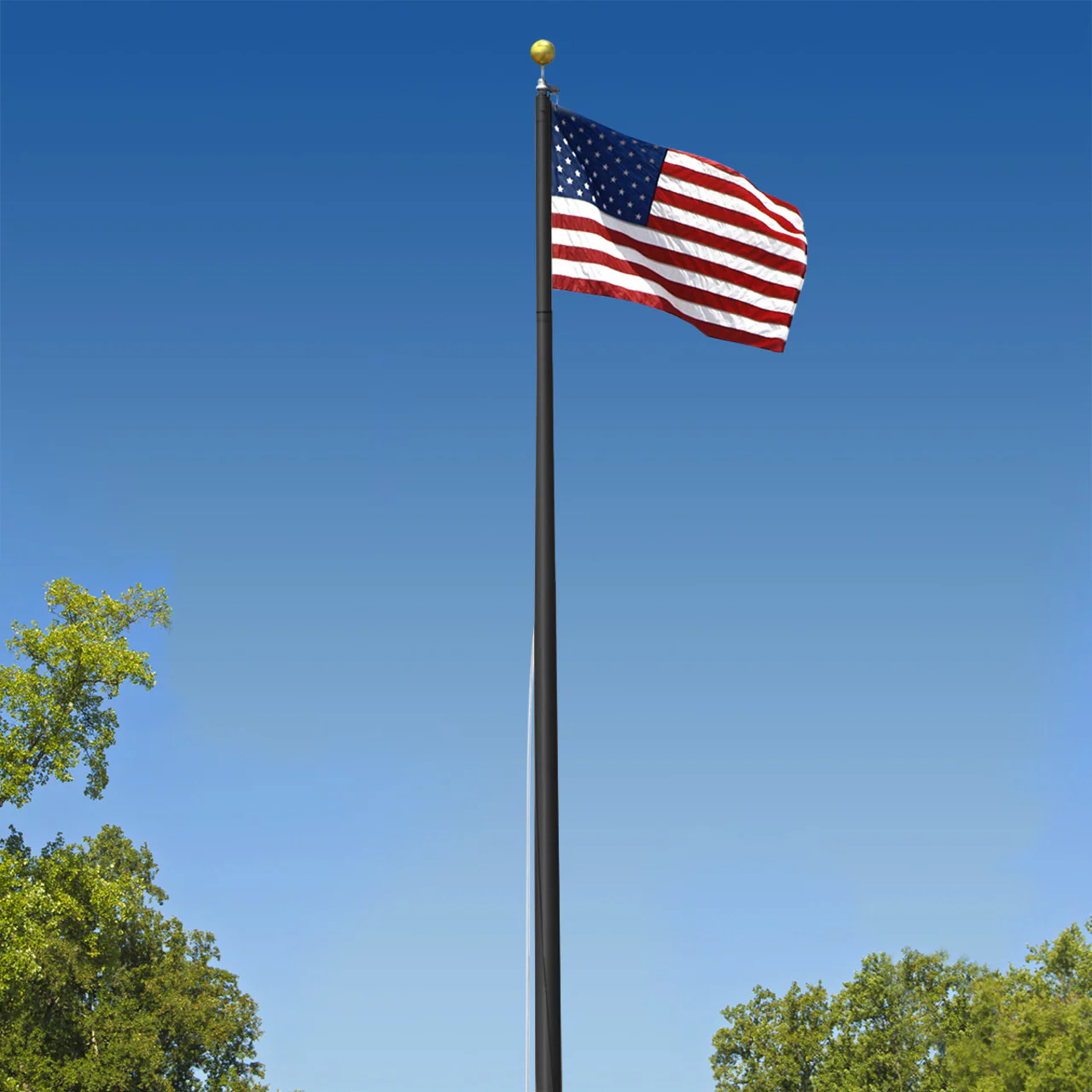 Super Tough 25ft 4 Sections 0.125 Wall Thickness Heavy Duty Residential Flagpole - Black - Image 2
