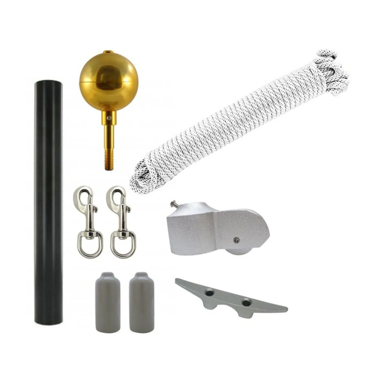 Super Tough 25ft Aluminum Sectional Heavy Duty Residential Flagpole - White Powder Coat - Image 10