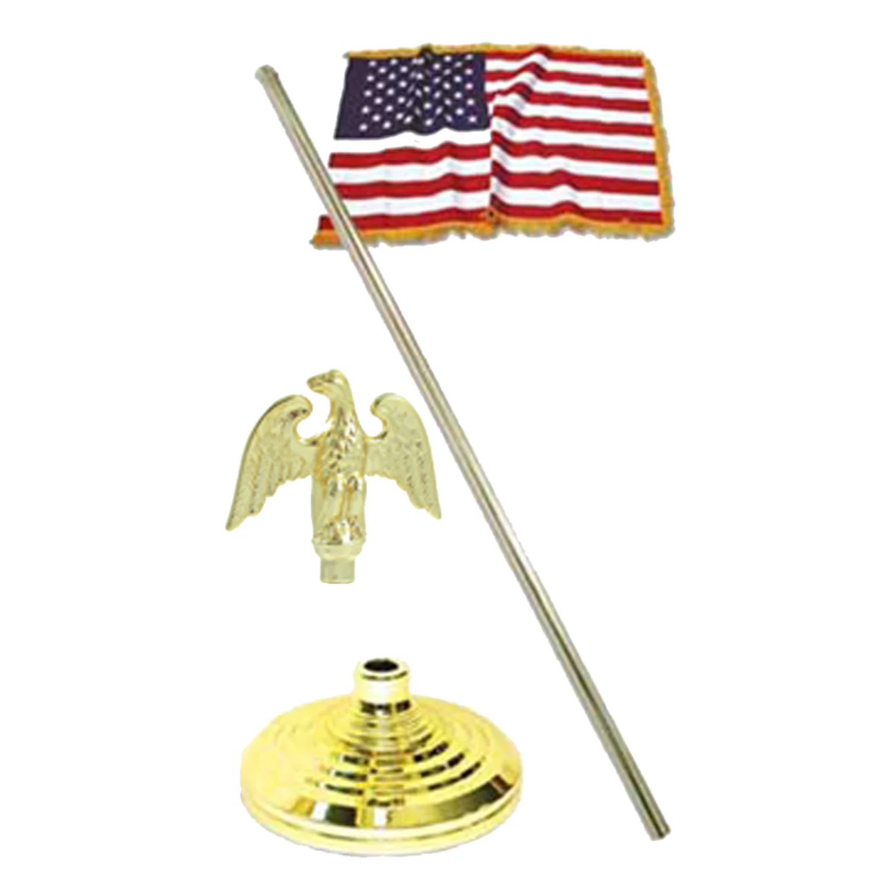 Super Tough Oak Indoor 9ft. Flagpole Kit with Nylon 4' x 6' American Flag - Image 11