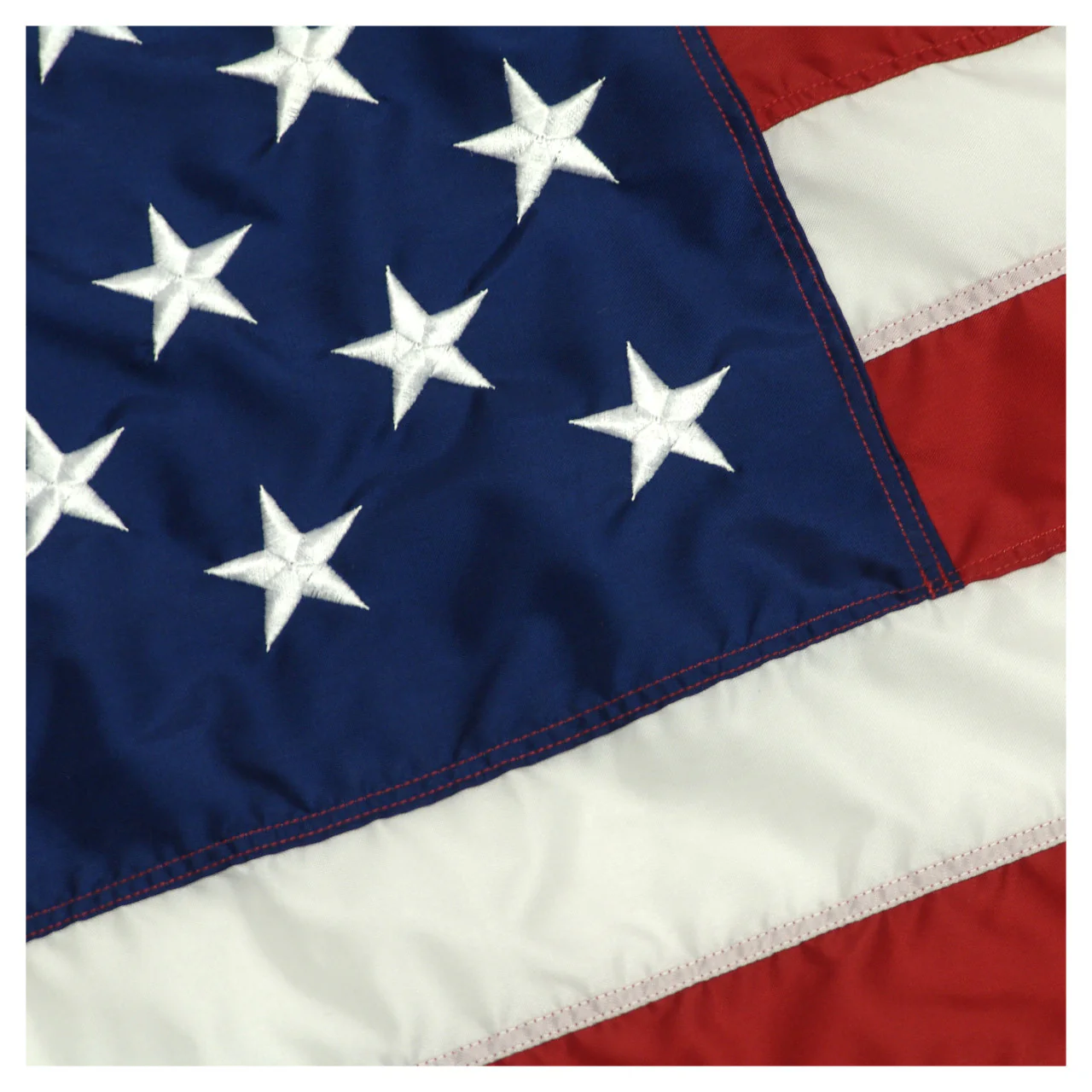 Indoor American 3' x 5' Nylon Flag with Pole Hem and Fringe - US Made - Image 2