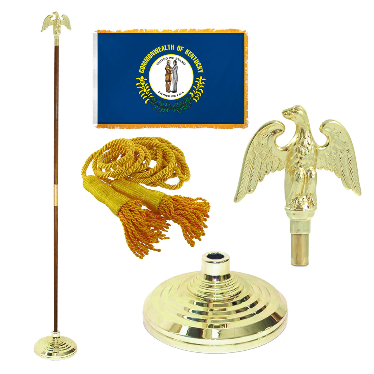 Super Tough Indoor Flagpole Kit with Nylon 3' x 5' Kentucky Flag