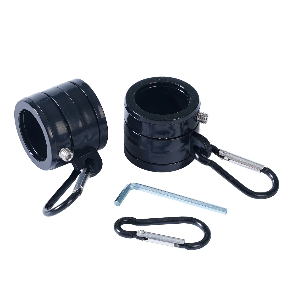 Plastic 1" Black Flag Mounting Rings with Black Clips - 1 Pair