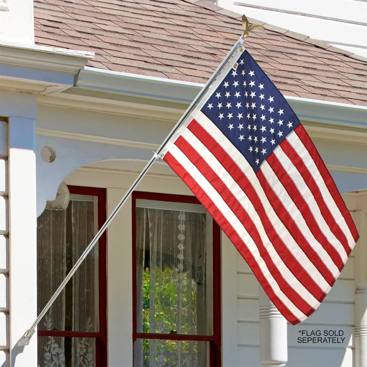 Super Tough 6ft Aluminum 3 Piece Residential Flagpole Kit - Eagle Topper Included - Image 6