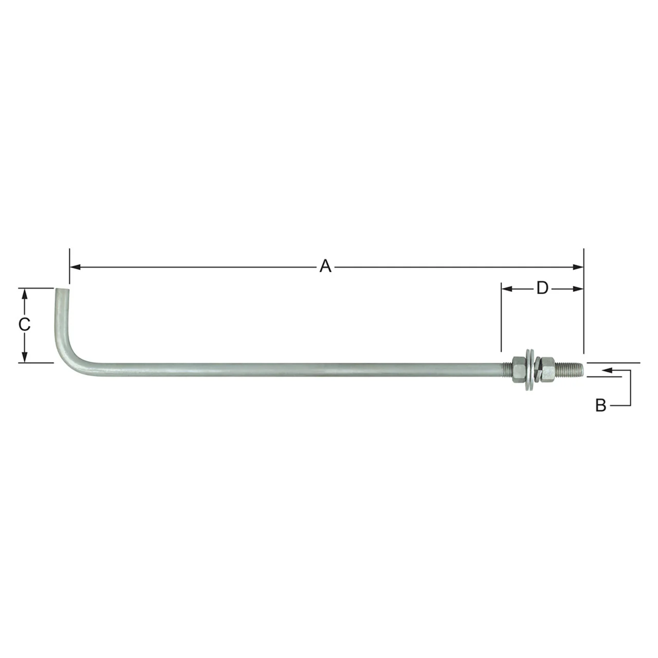 Silver Shoe Base Anchor Bolt 0.75" x 24" - Image 3