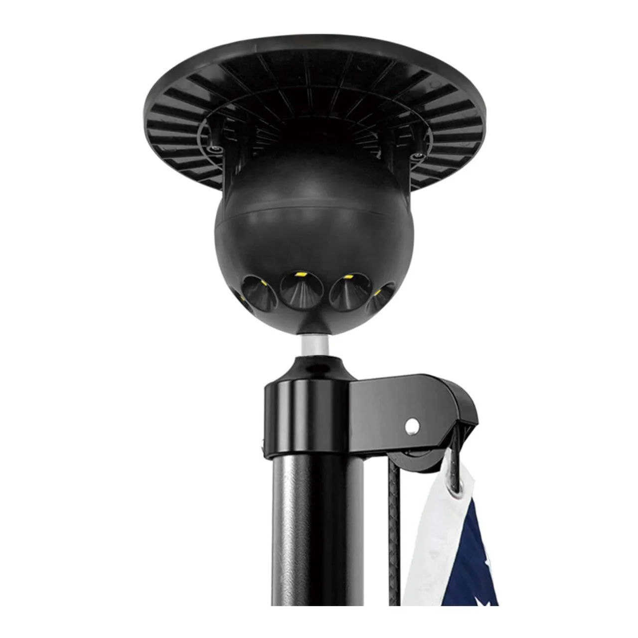 Solar LED Flag Pole Ball Topper Light - 10 LEDs - White/Black/Gold/Silver Finish - Image 29