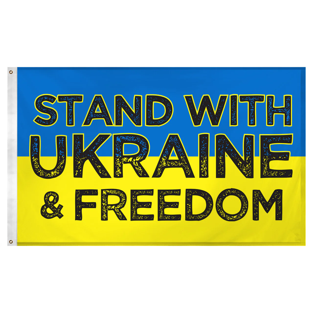 Stand With Ukraine Flag 3ft x 5ft Super Knit Polyester