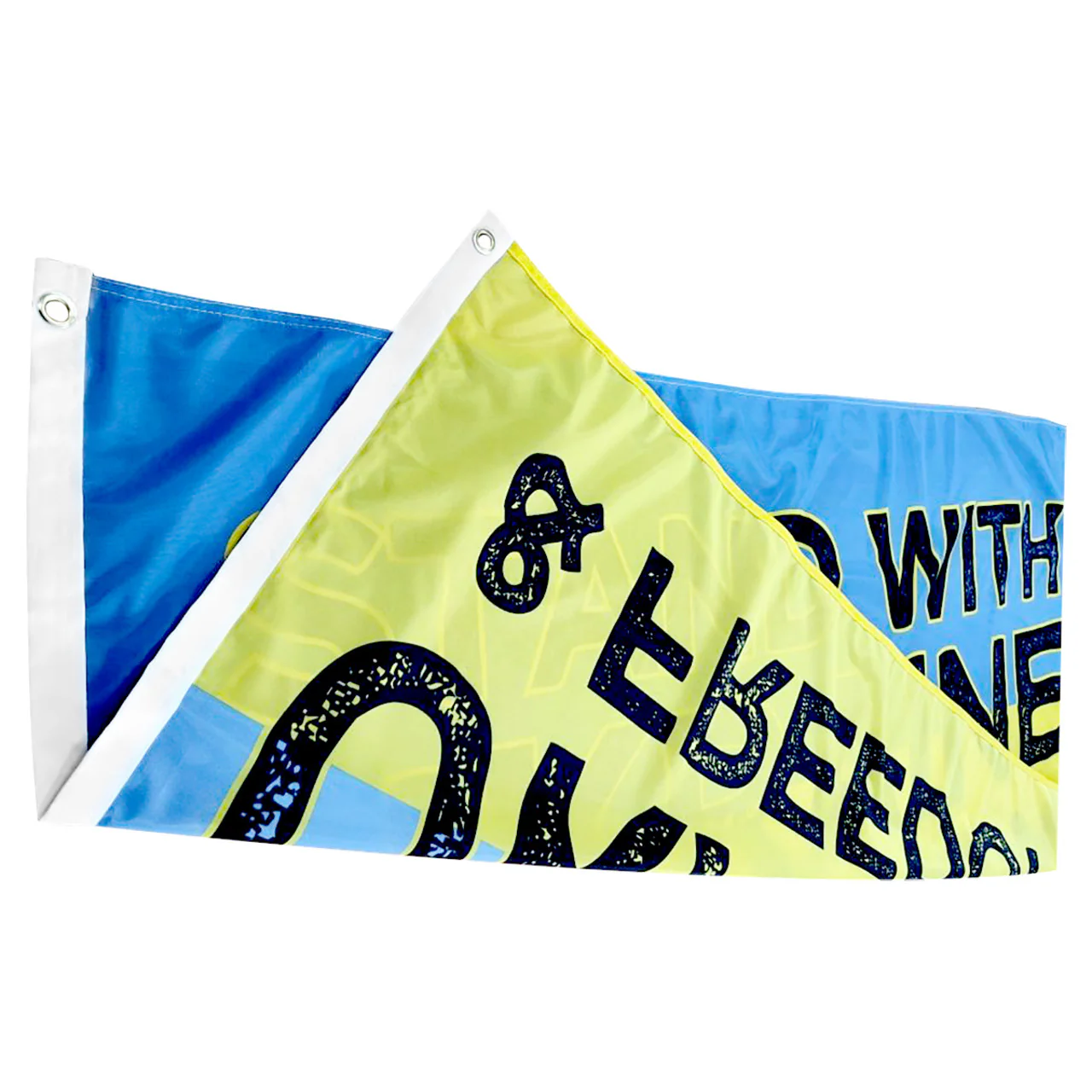 Stand With Ukraine Flag 3ft x 5ft Super Knit Polyester - Image 2