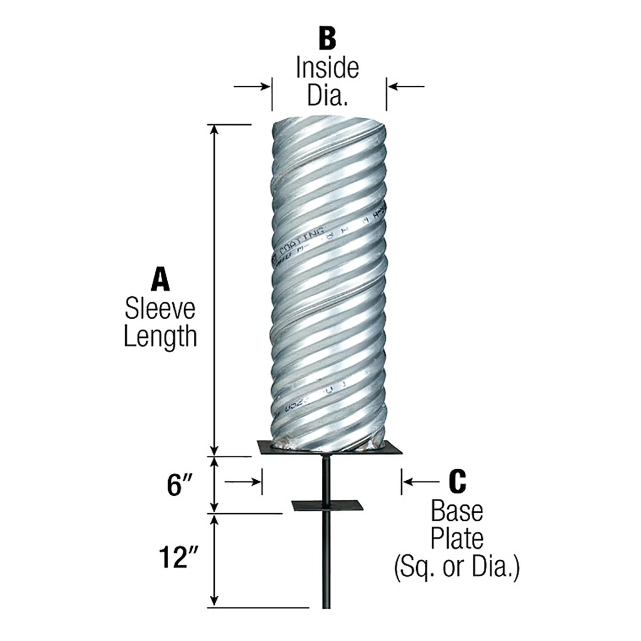 Steel Ground Sleeve - 4" Diameter - 20' High Flagpoles - Image 3