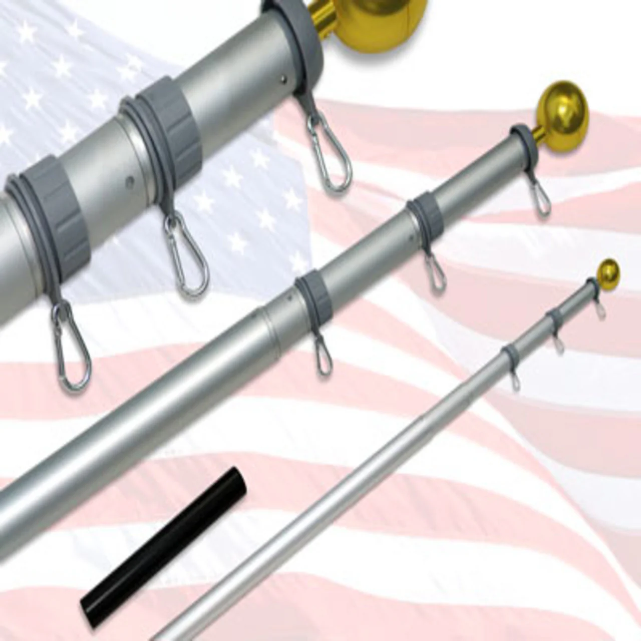 Super Tough 20ft Aluminum Telescoping Residential Flagpole - Rust Proof - Image 4