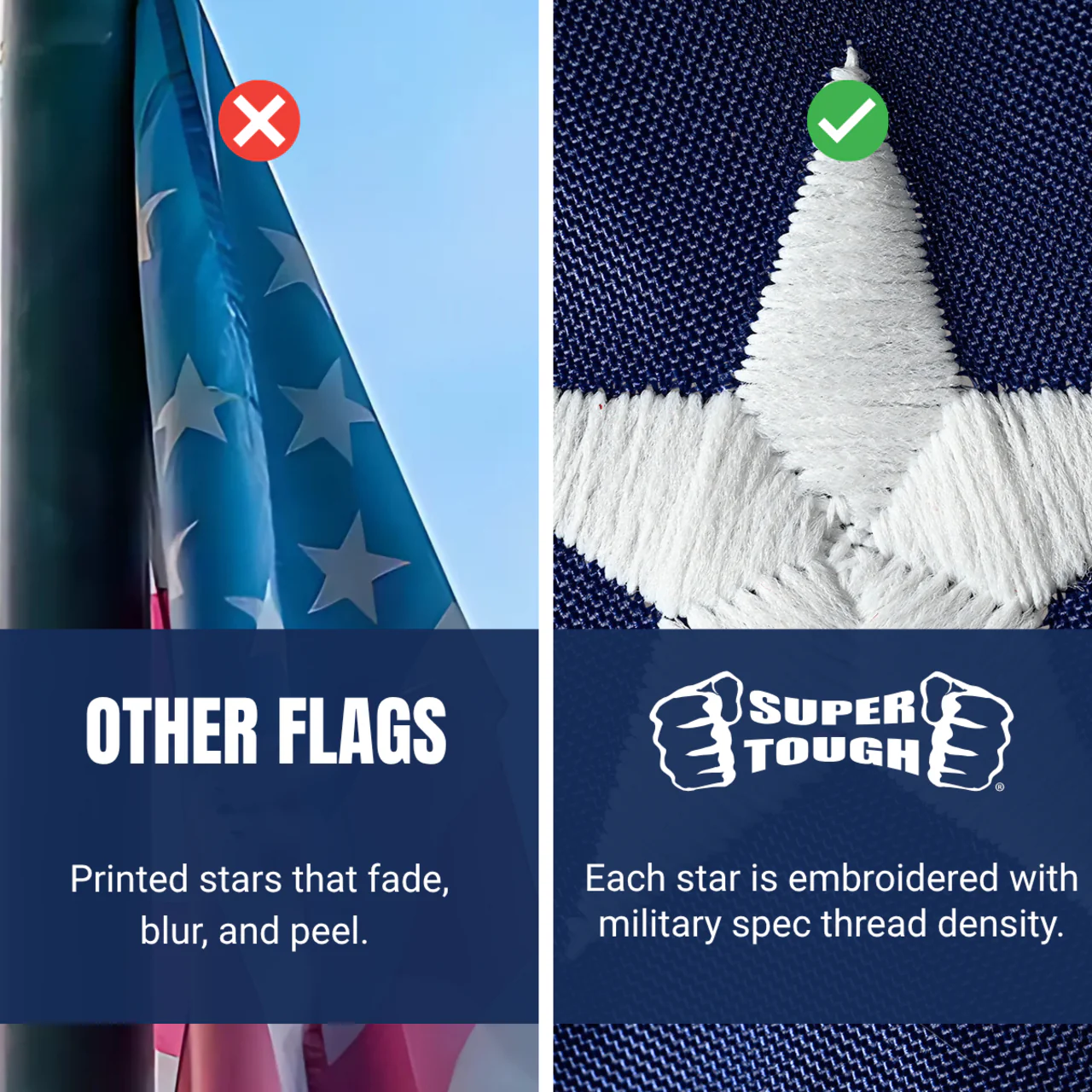 Super Tough 25ft x 40ft Nylon American Flag - Image 3