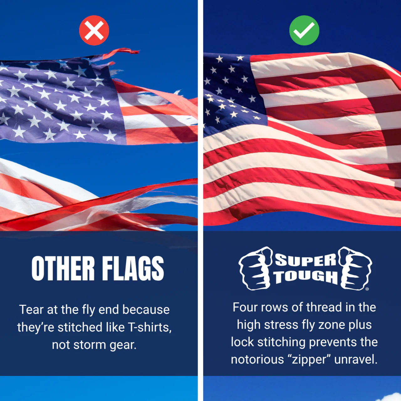 Super Tough 25ft x 40ft Nylon American Flag - Image 4