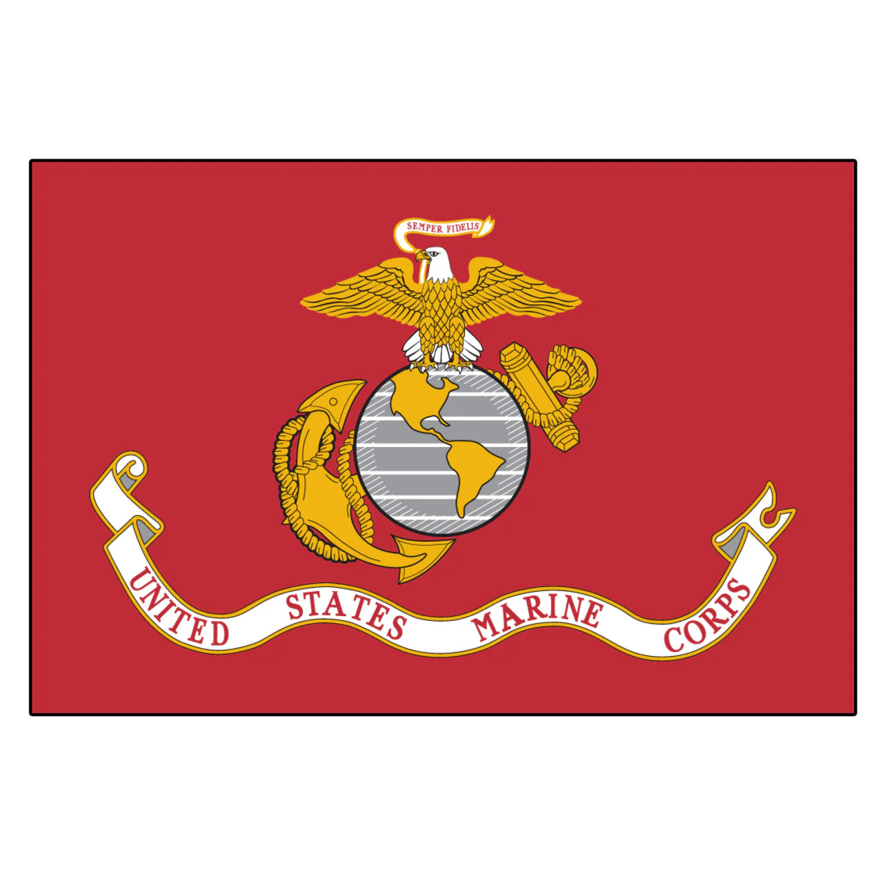 US Marine Corps Flag 3ft x 5ft Heavy Duty Spun Polyester