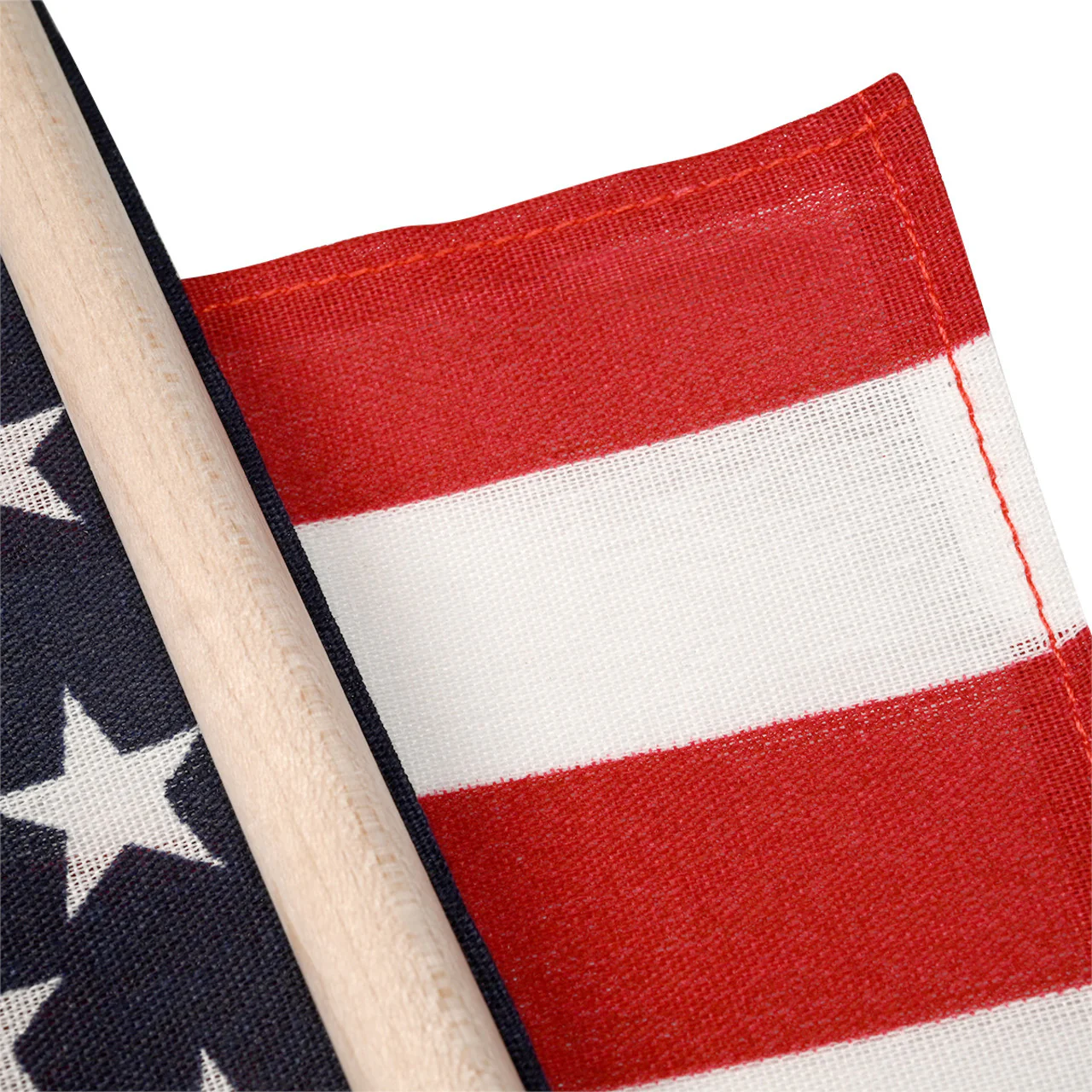 Super Tough 12"x18" US Stick Flag with 30"x3/8" Wood Staff - Sewn Edges 12 Pack - Image 3