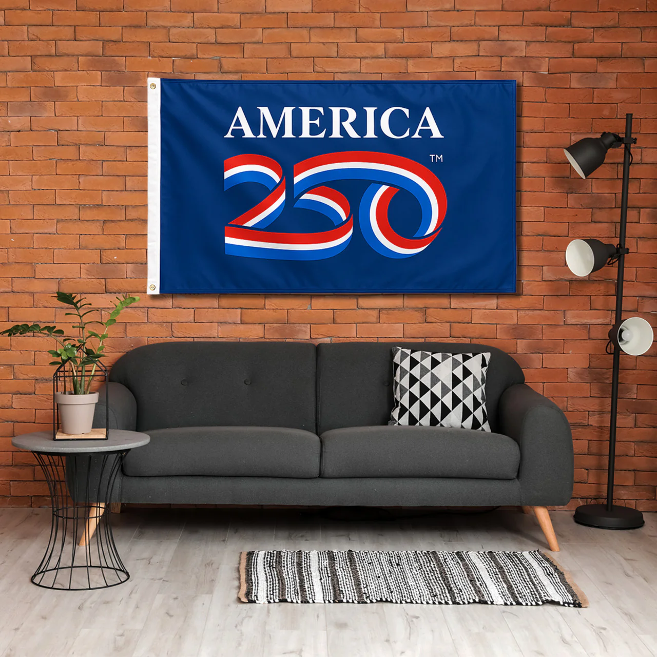 USA 250th Anniversary 3ft x 5ft Colonial Nyl-Glo Indoor Flag (Blue Background)