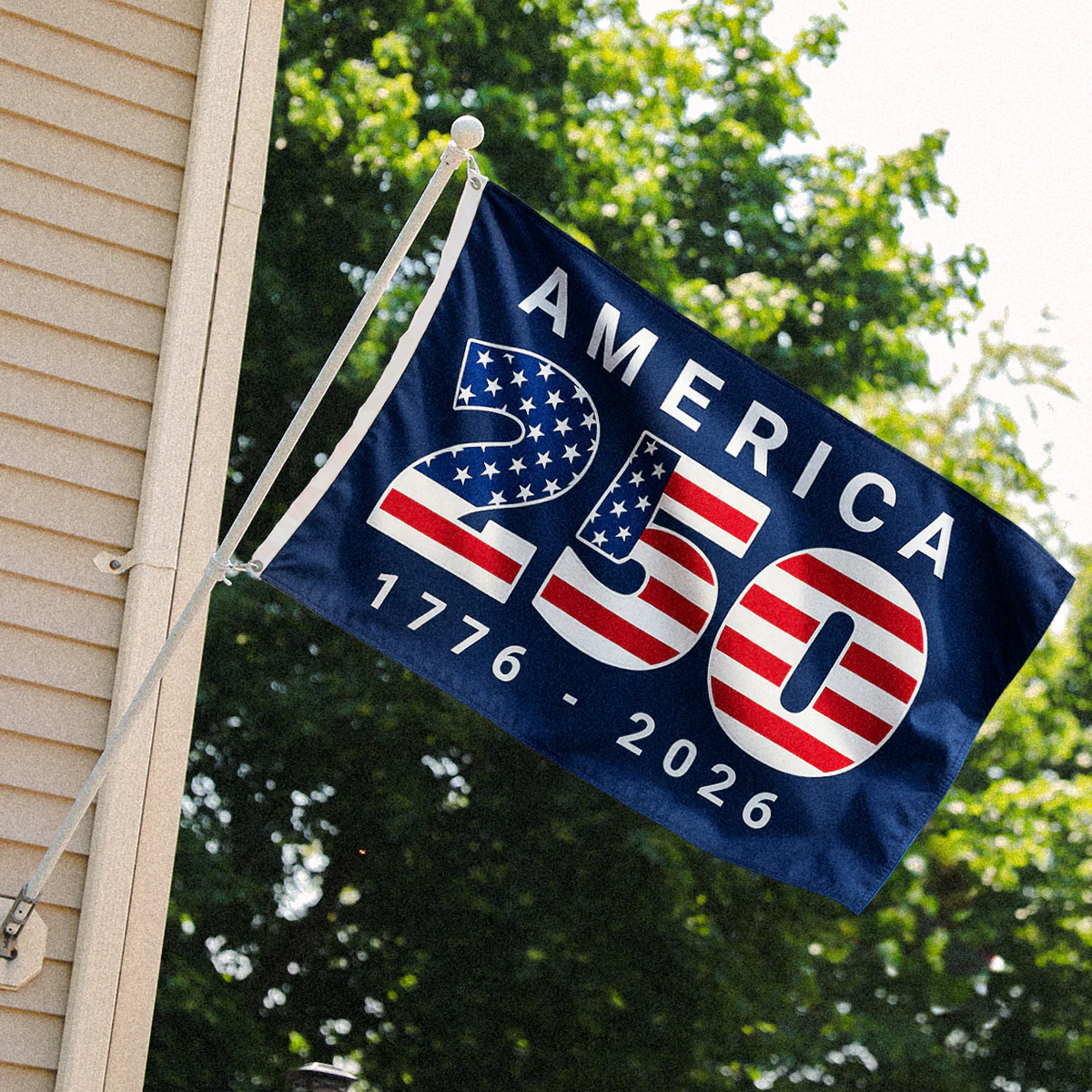 USA 250th Anniversary 3x5' Polyester Flag with Blue Background - Image 2