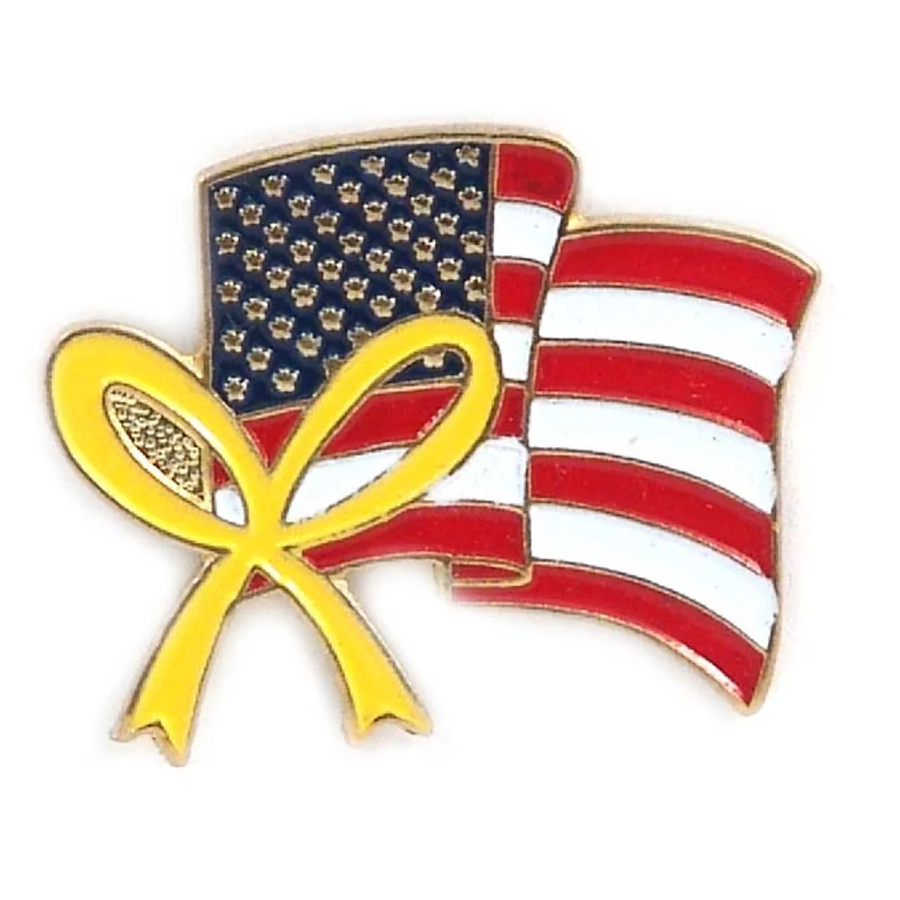 USA Flag Lapel Pin with Ribbon