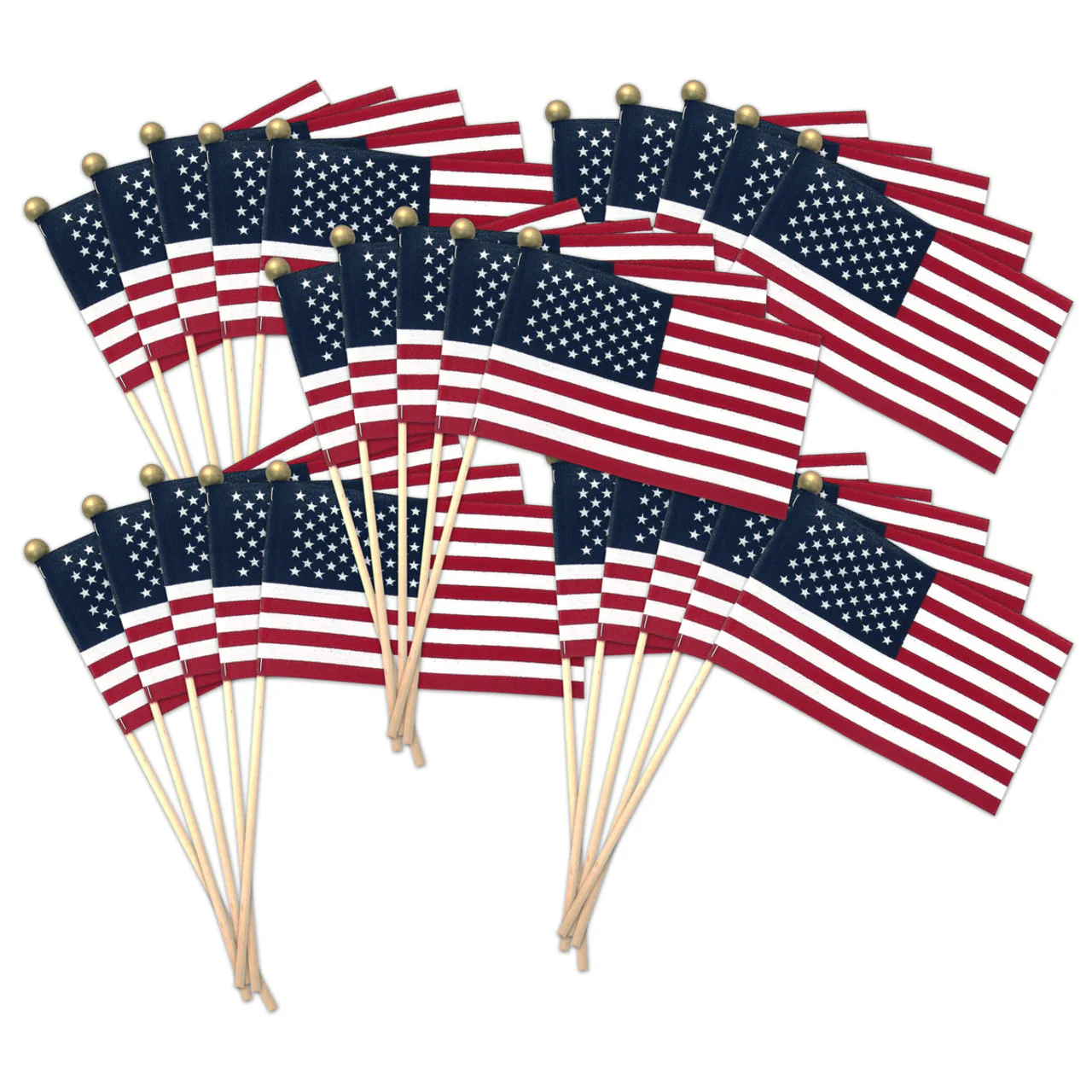 Super Tough 4"x6" Cotton US Stick Flag with Ball Tip - 100 Pack - Image 3