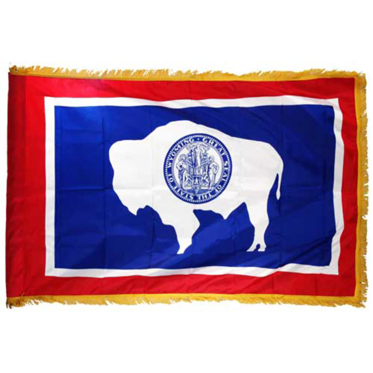 Wyoming 4 x 6 Nylon Flag-Indoor: Add Pole Hem and Fringe